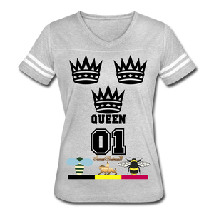Queen Women’s Vintage Sport T-Shirt - heather gray/white