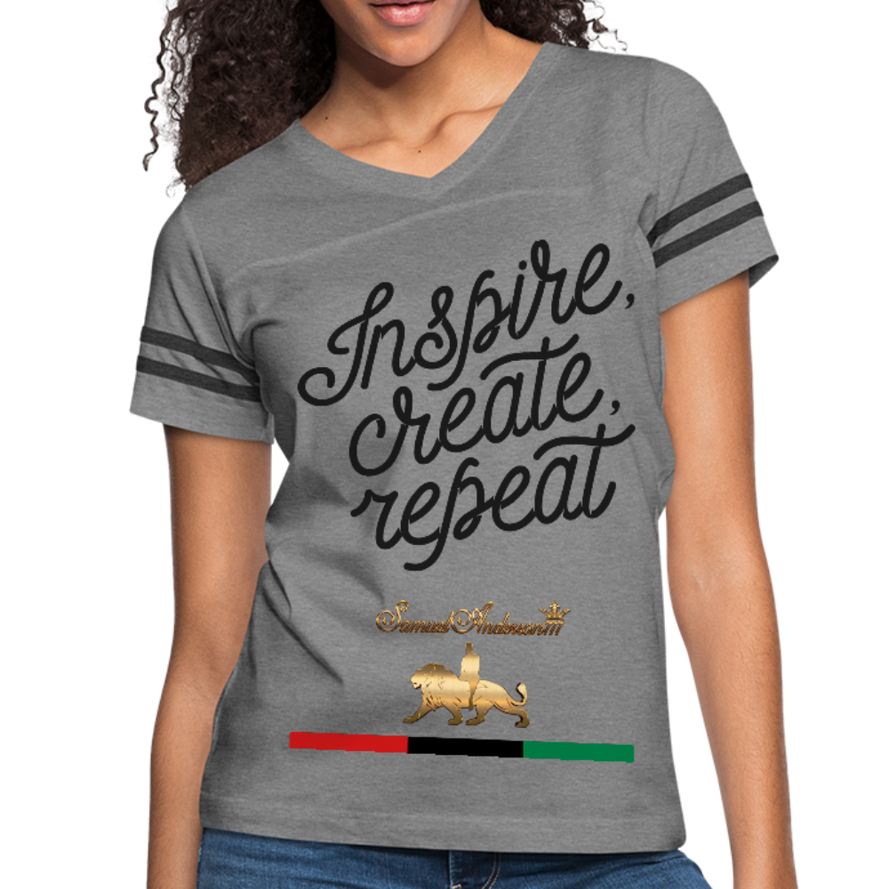 Inspire. Create. Repeat. Women’s Vintage Sport T-Shirt - heather gray/charcoal