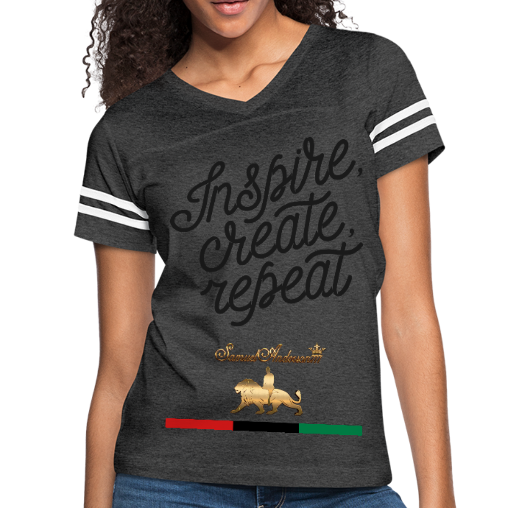 Inspire. Create. Repeat. Women’s Vintage Sport T-Shirt - vintage smoke/white