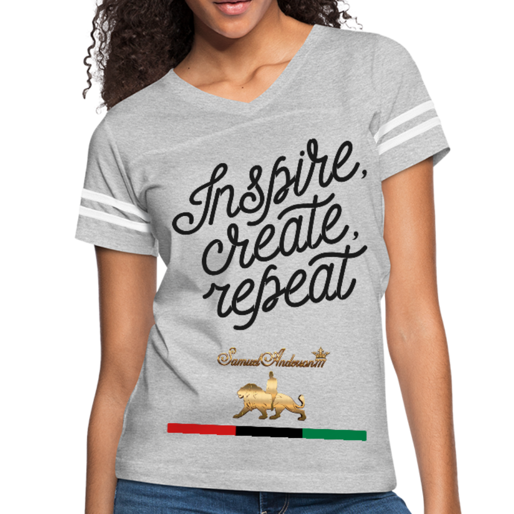 Inspire. Create. Repeat. Women’s Vintage Sport T-Shirt - heather gray/white