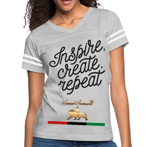 Inspire. Create. Repeat. Women’s Vintage Sport T-Shirt - heather gray/white