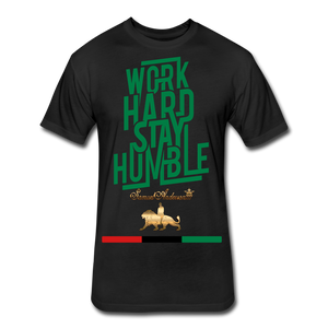 Work Hard Stay Humble Fitted Cotton/Poly T-Shirt - black
