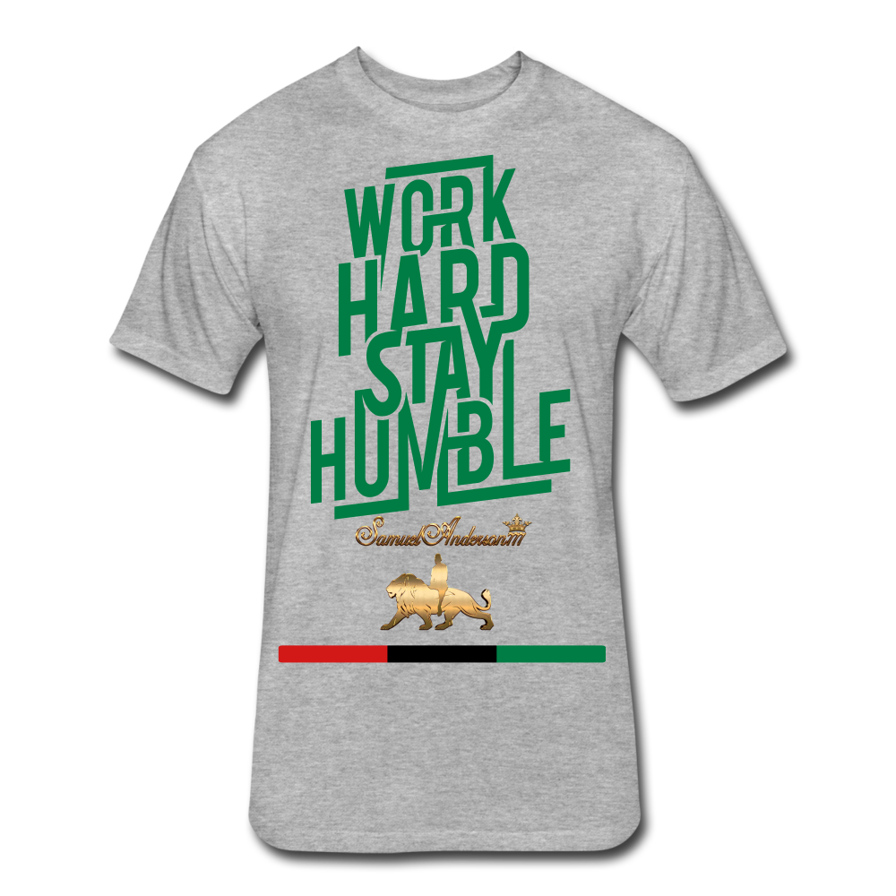 Work Hard Stay Humble Fitted Cotton/Poly T-Shirt - heather gray