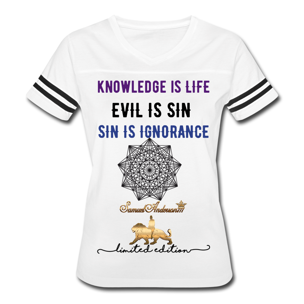 Knowledge is Life   Women’s Vintage Sport T-Shirt - white/black