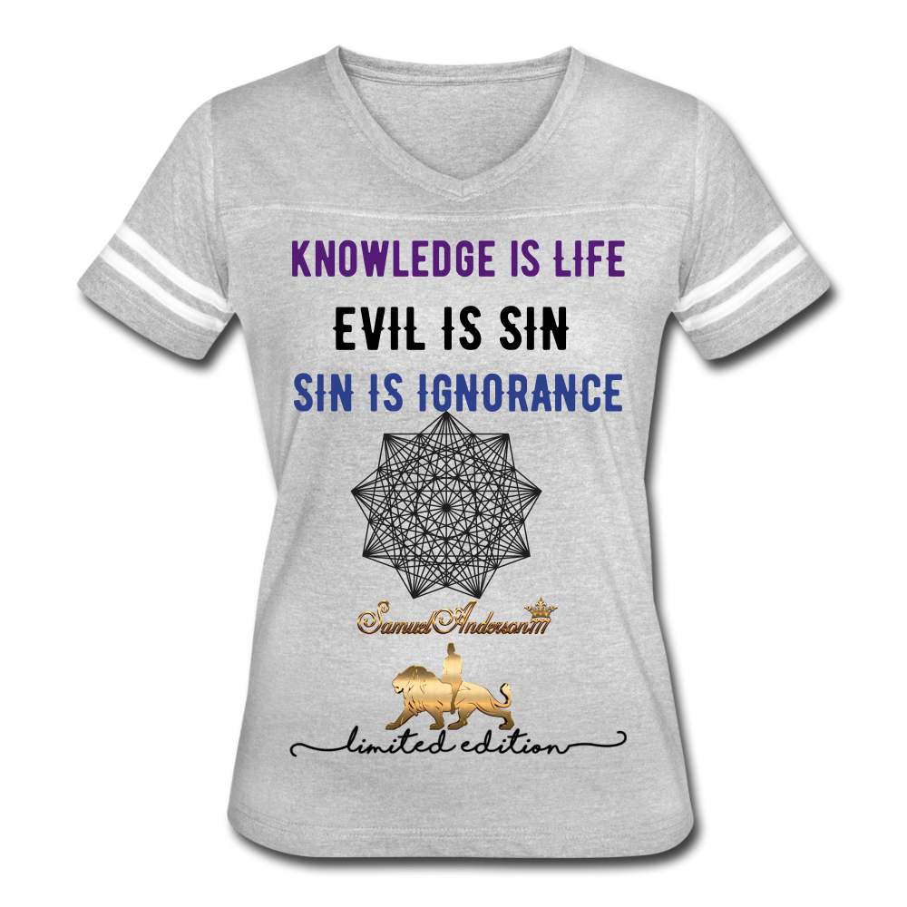 Knowledge is Life   Women’s Vintage Sport T-Shirt - heather gray/white