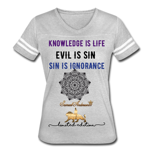 Knowledge is Life   Women’s Vintage Sport T-Shirt - heather gray/white