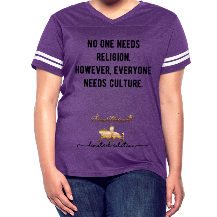 Everyone Needs Culture    Women’s Vintage Sport T-Shirt - vintage purple/white