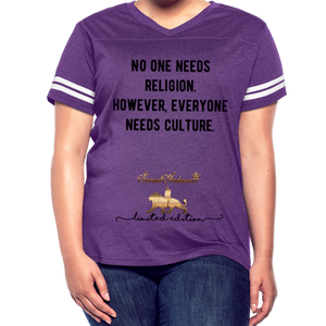 Everyone Needs Culture    Women’s Vintage Sport T-Shirt - vintage purple/white
