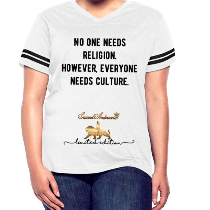 Everyone Needs Culture    Women’s Vintage Sport T-Shirt - white/black