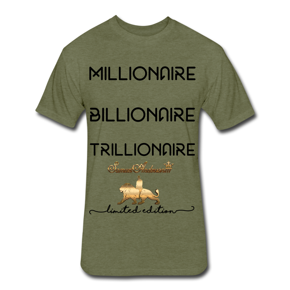 Wealthy Fitted Cotton/Poly T-Shirt by Next Level - heather military green