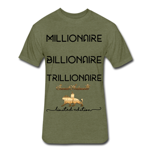 Wealthy Fitted Cotton/Poly T-Shirt by Next Level - heather military green