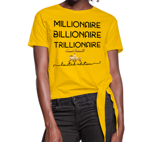 Wealthy Women's Knotted T-Shirt - sun yellow