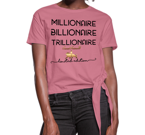 Wealthy Women's Knotted T-Shirt - mauve