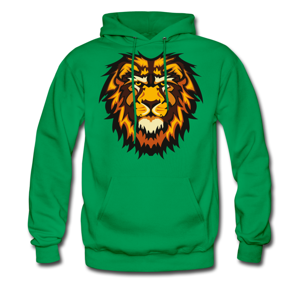 Big Lion Men's Hoodie - kelly green