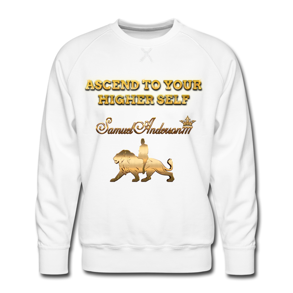 Ascend To Your Higher Self Men’s Premium Sweatshirt - white