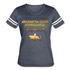 Ascend To Your Higher Self Women’s Vintage Sport T-Shirt - vintage navy/white