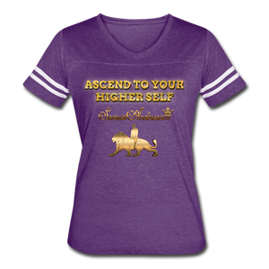 Ascend To Your Higher Self Women’s Vintage Sport T-Shirt - vintage purple/white