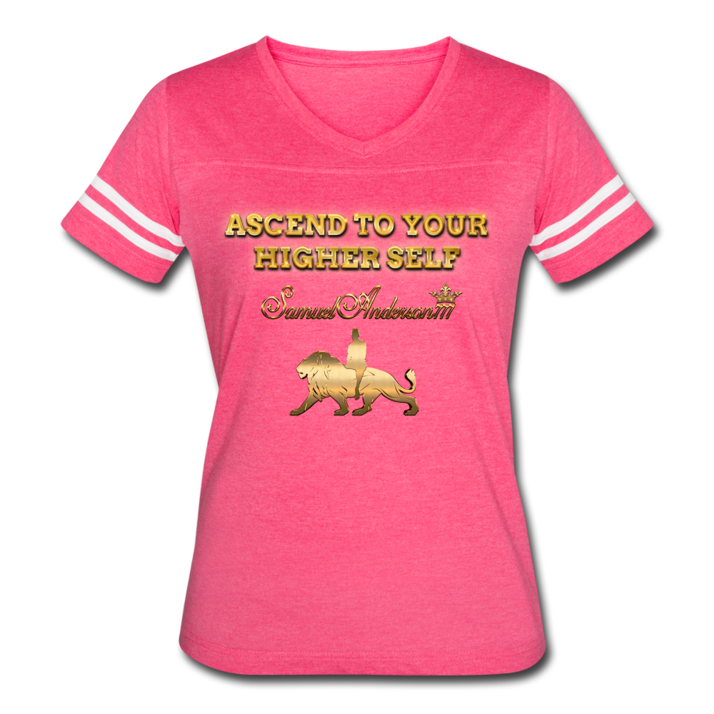 Ascend To Your Higher Self Women’s Vintage Sport T-Shirt - vintage pink/white