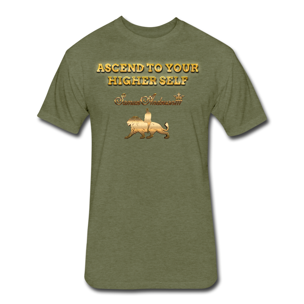 Ascend To Your Higher Self Fitted Cotton/Poly T-Shirt - heather military green