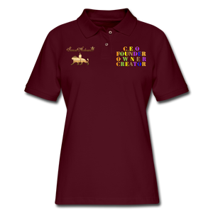 Ceo, Founder, Owner, Creator  Women's Polo Shirt - burgundy