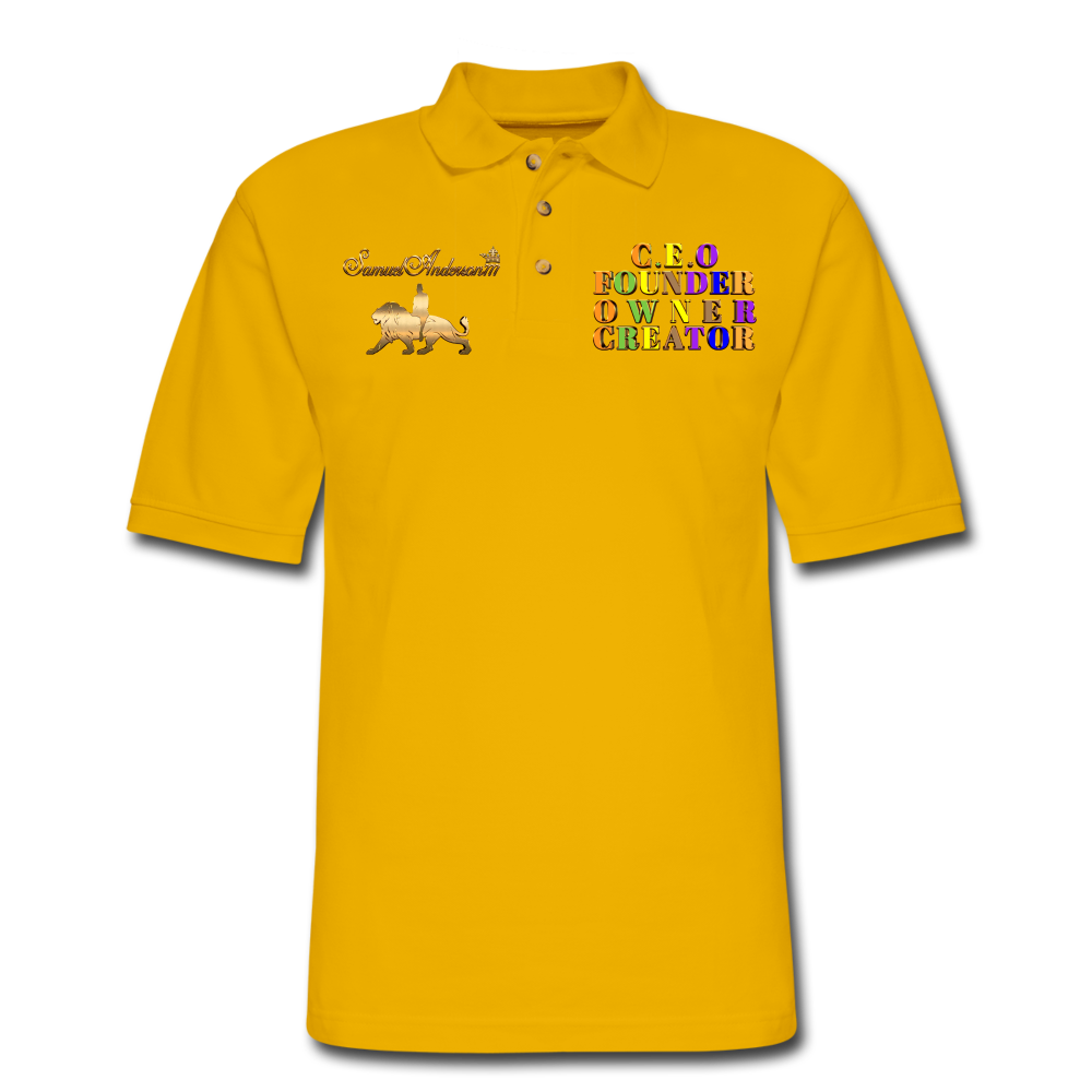 Ceo, Founder, Owner, Creator  Men's Polo Shirt - Yellow