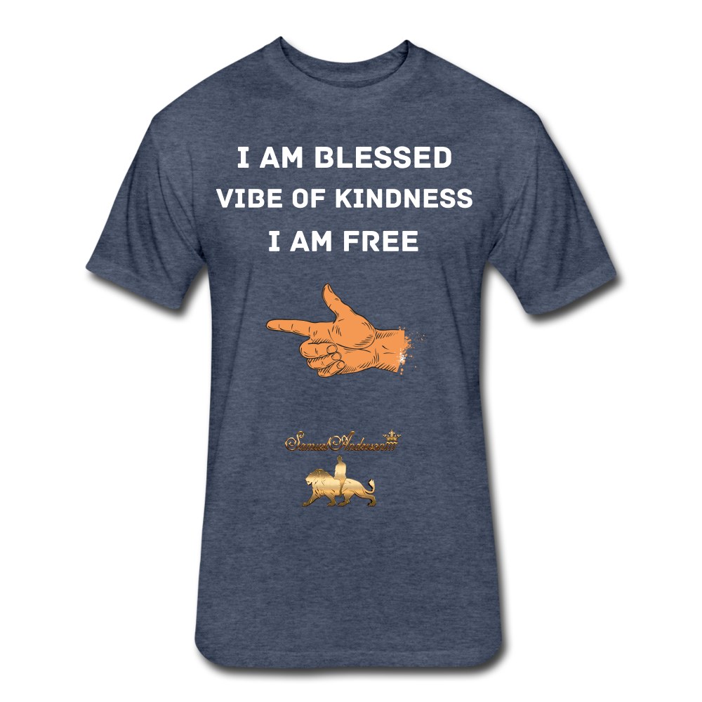 I am blessed  Fitted Cotton/Poly T-Shirt - heather navy