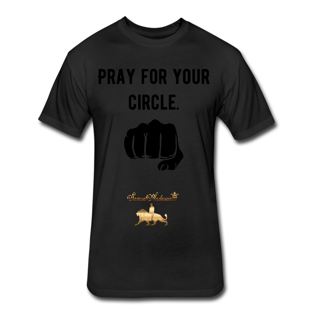 Pray For Your Circle   Fitted Cotton/Poly T-Shirt - black