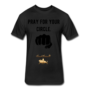 Pray For Your Circle   Fitted Cotton/Poly T-Shirt - black