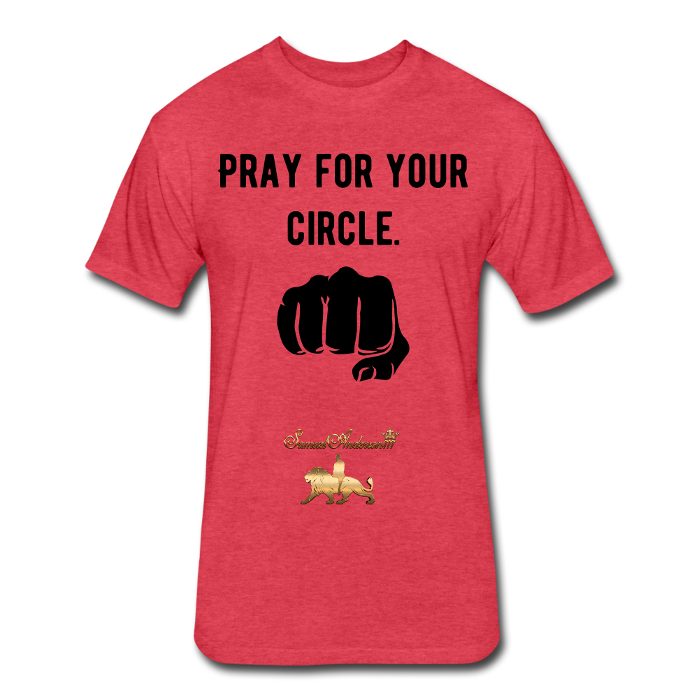 Pray For Your Circle   Fitted Cotton/Poly T-Shirt - heather red