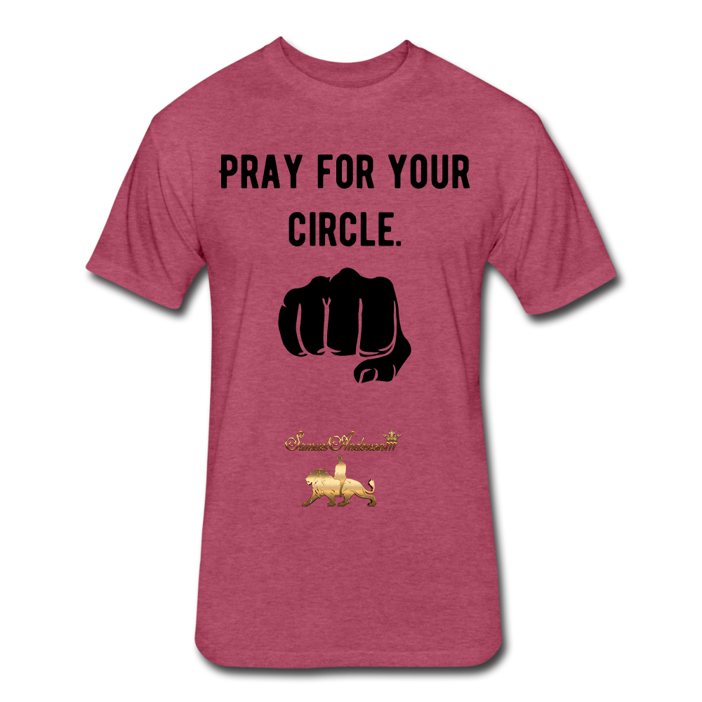 Pray For Your Circle   Fitted Cotton/Poly T-Shirt - heather burgundy
