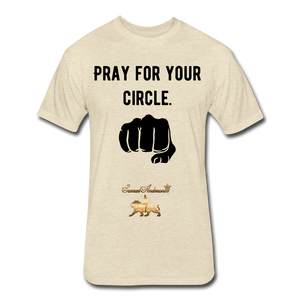 Pray For Your Circle   Fitted Cotton/Poly T-Shirt - heather cream