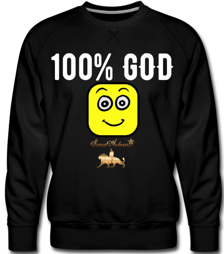 100% God   Men’s Premium Sweatshirt - black