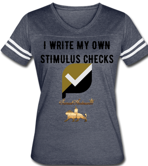 I write My Own Stimulus Checks  Women’s Vintage Sport T-Shirt - vintage navy/white