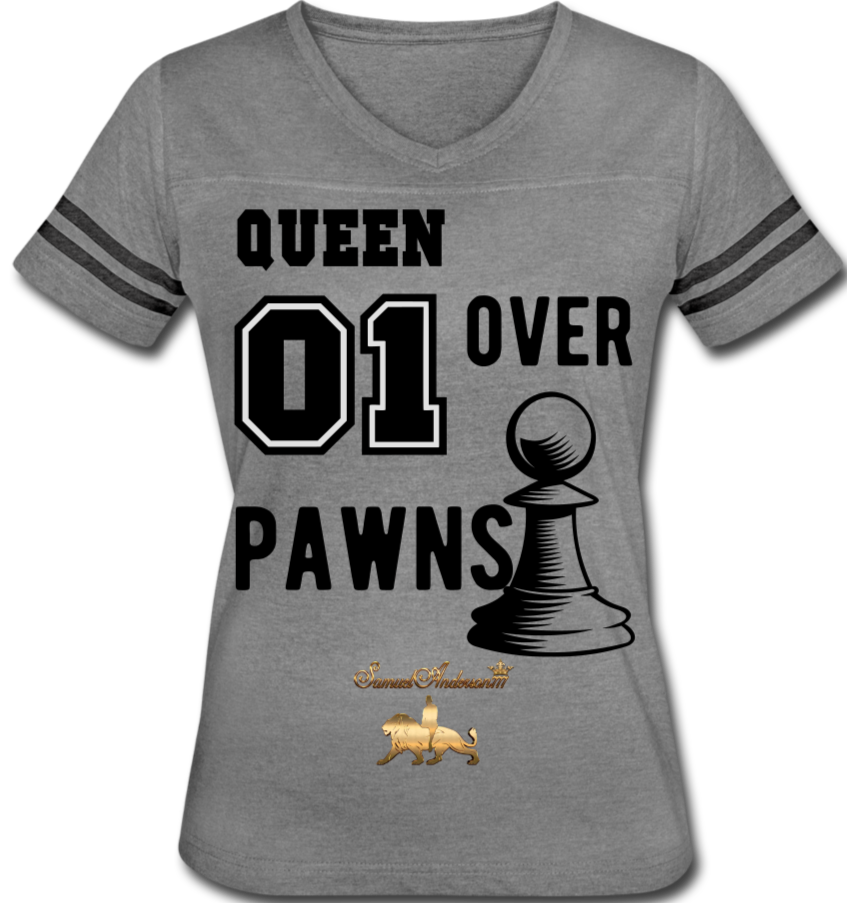 Queen Over Pawns  Women’s Vintage Sport T-Shirt - heather gray/charcoal