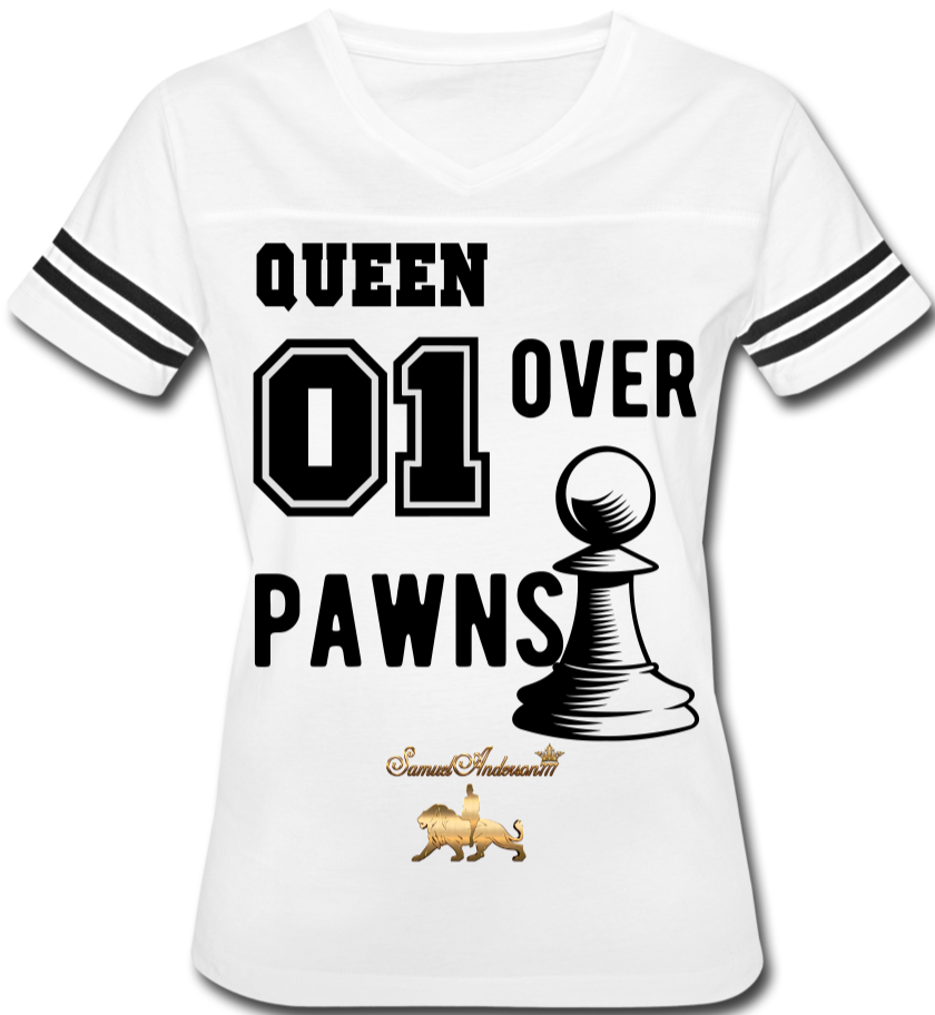 Queen Over Pawns  Women’s Vintage Sport T-Shirt - white/black