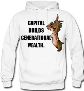 Capital Builds Wealth Men's Hoodie - white