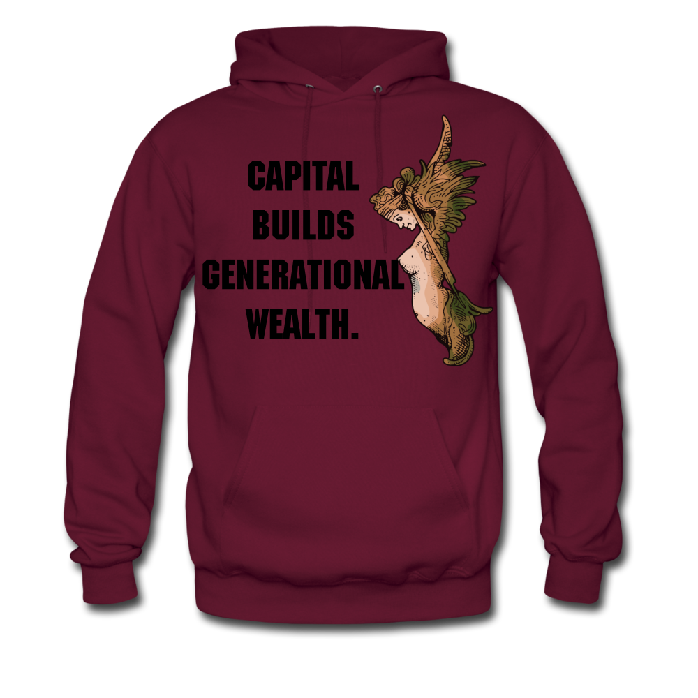 Capital Builds Wealth Men's Hoodie - burgundy