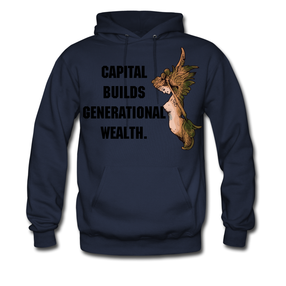 Capital Builds Wealth Men's Hoodie - navy
