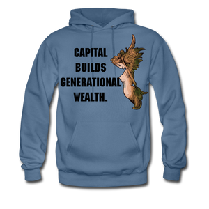 Capital Builds Wealth Men's Hoodie - denim blue