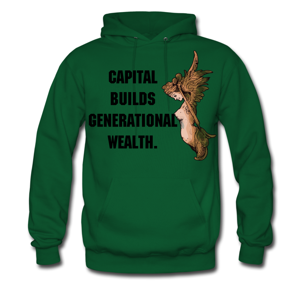 Capital Builds Wealth Men's Hoodie - forest green