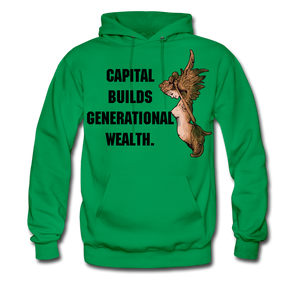 Capital Builds Wealth Men's Hoodie - kelly green