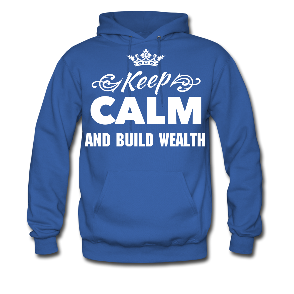 Keep Calm and Build Wealth  Men's Hoodie - royal blue