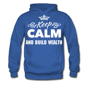 Keep Calm and Build Wealth  Men's Hoodie - royal blue
