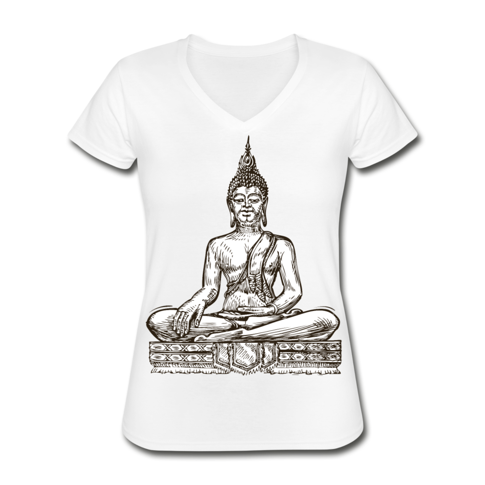 Higher Vibration  Women's V-Neck T-Shirt - white