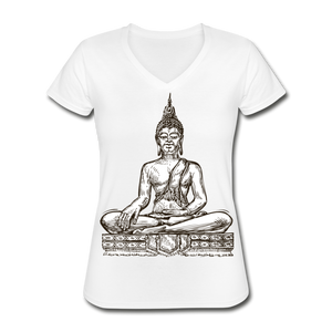 Higher Vibration  Women's V-Neck T-Shirt - white