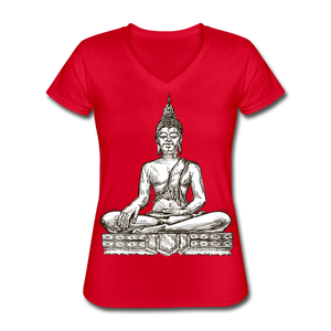 Higher Vibration  Women's V-Neck T-Shirt - red