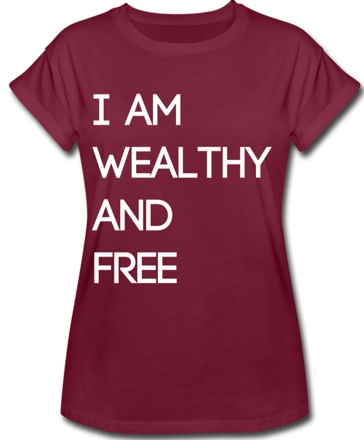 Wealthy and Free Women's Relaxed Fit T-Shirt - burgundy