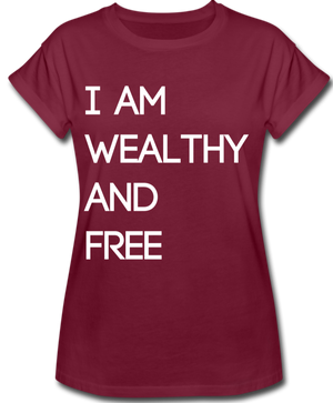 Wealthy and Free Women's Relaxed Fit T-Shirt - burgundy
