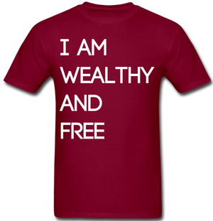 Wealthy and Free Men's T-Shirt - burgundy