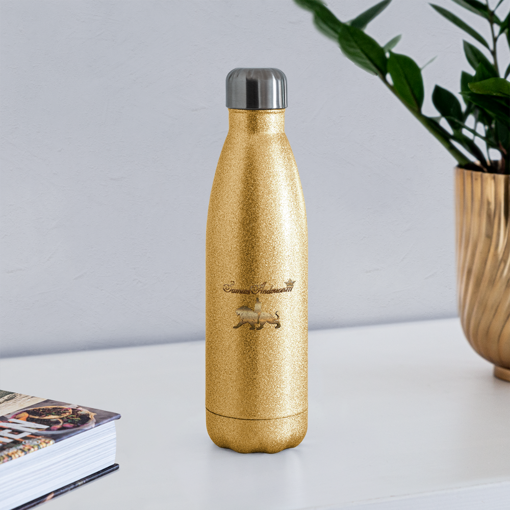 Insulated Stainless Steel Water Bottle - gold glitter